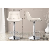 thumbnail of Conjunto de 2 bancos de bar Vonore em imitação de pele creme/cromo