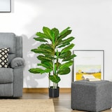 thumbnail of Árbol Artificial 95 cm con 33 Hojas Realistas en Maceta de Cemento Planta Falsa Perenne Interior para Decoración en Salón Oficina