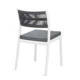 thumbnail of Set di 4 sedie ALVIN in polipropilene bianco e corda intrecciata grigio scuro, impilabili