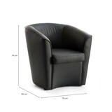 thumbnail of Dmora Poltrona Annaluna, Poltrona da salotto, 100% Made in Italy, Poltroncina relax in ecopelle, Cm 70x60h74, Nero