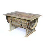 thumbnail of DanDiBo Couchtisch Wohnzimmer Vintage halbiertes Weinfass 5084-H 80 cm Tisch aus Holz Beistelltisch Weinregal Fass Bar