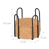 thumbnail of Relaxdays Korkuntersetzer, 16er Set, 10 cm, Getränkeuntersetzer mit Halter, für Gläser & Tassen, Untersetzer Kork, natur