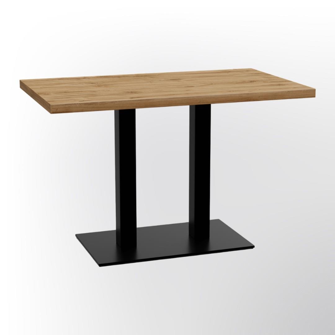 Bistrotisch 120x70 cm | Eiche Rom Natur | Gusseisen Gestell