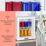 thumbnail of Brooklyn 24 Mini-Kühlschrank Glastür LED Ablage Weiß