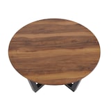 thumbnail of Salontafel HWC-M61, bijzettafel sofatafel, massief hout HPL laminaat melamine Ø80cm, sheesham hout look, donker frame