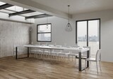 thumbnail of Ausziehbarer Tisch 90x130/390 cm Tecno White Ash Anthrazit Gestell