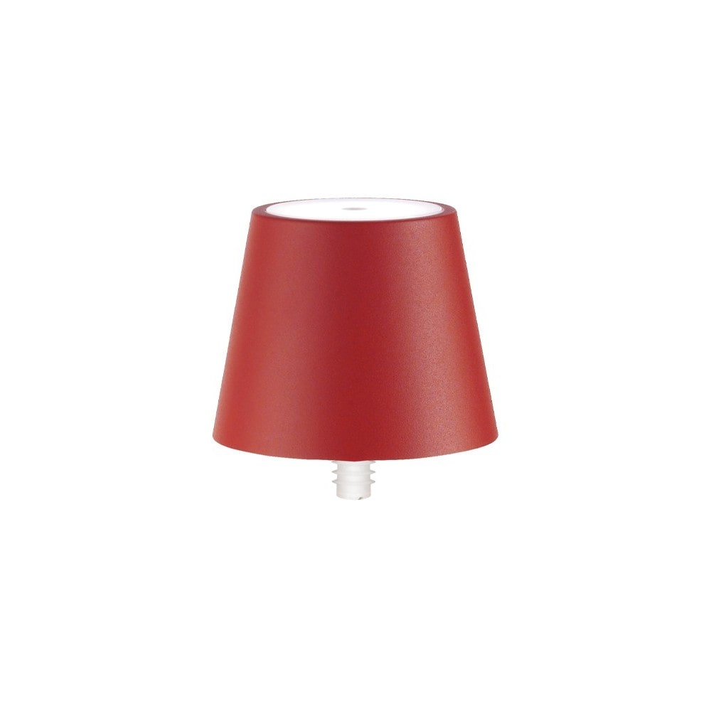 Lámpara LED Poldina STOPPER de Zafferano, recargable y portátil, color rojo, con batería hasta 12 horas