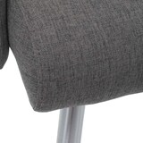thumbnail of Décoshop26 - Set aus 2 Esszimmerstühlen mit Armlehnen + 180 cm Bank in graubraunem Stoff und Edelstahl 04_0007487