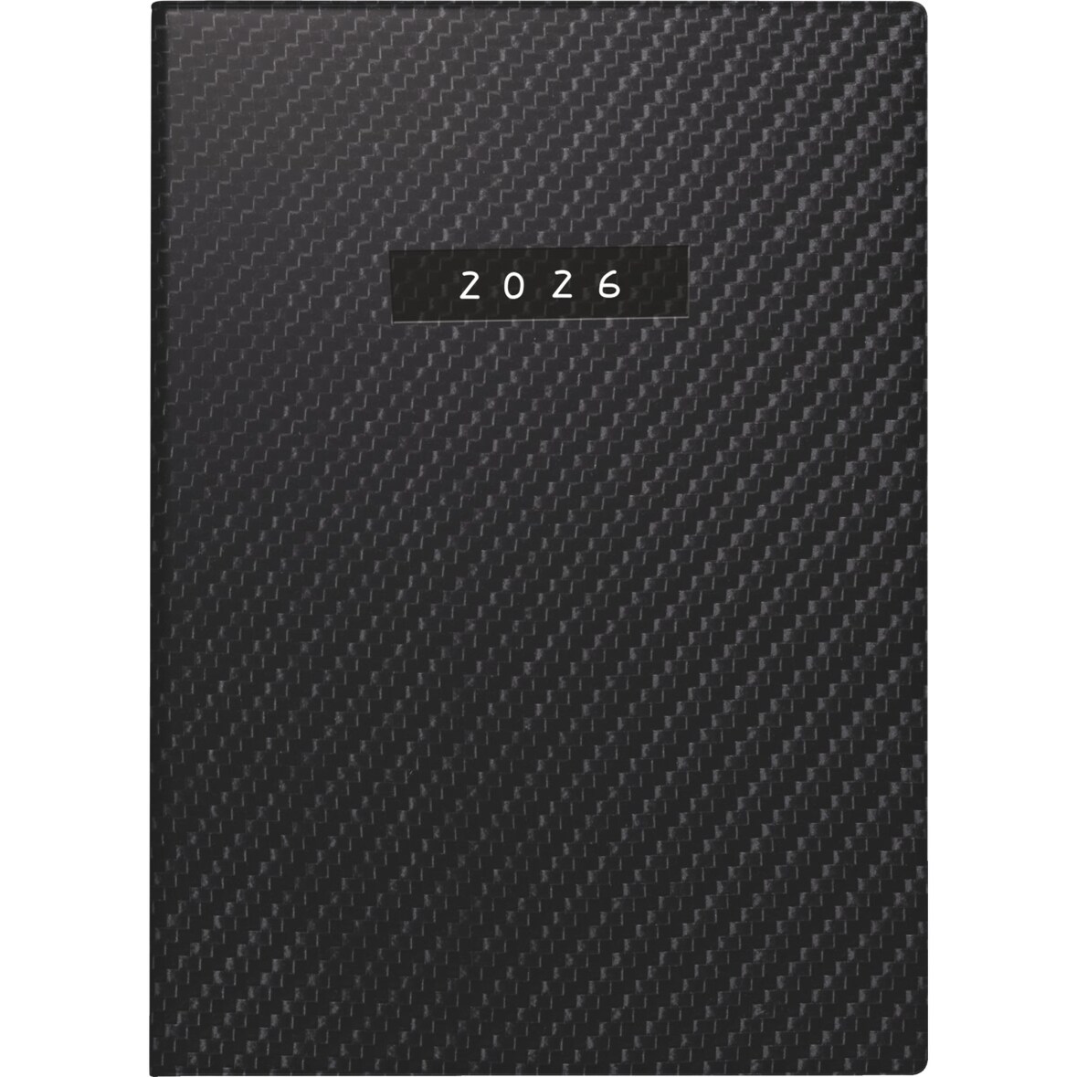 Taschenkalender Technik II 10x14cm 2 Tage/Seite 'Carbon' Kunstleder schwarz 2026.