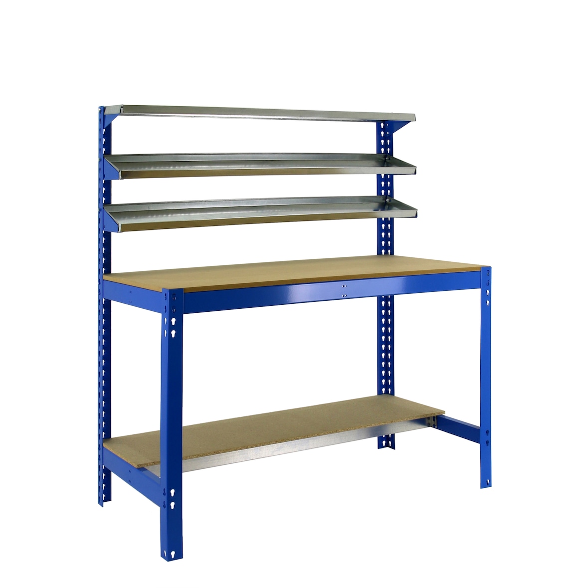 Werkbank SIMONWORK BT1 in BLAU/HOLZ 1445x910x610 mm (Höhe x Länge x Breite)