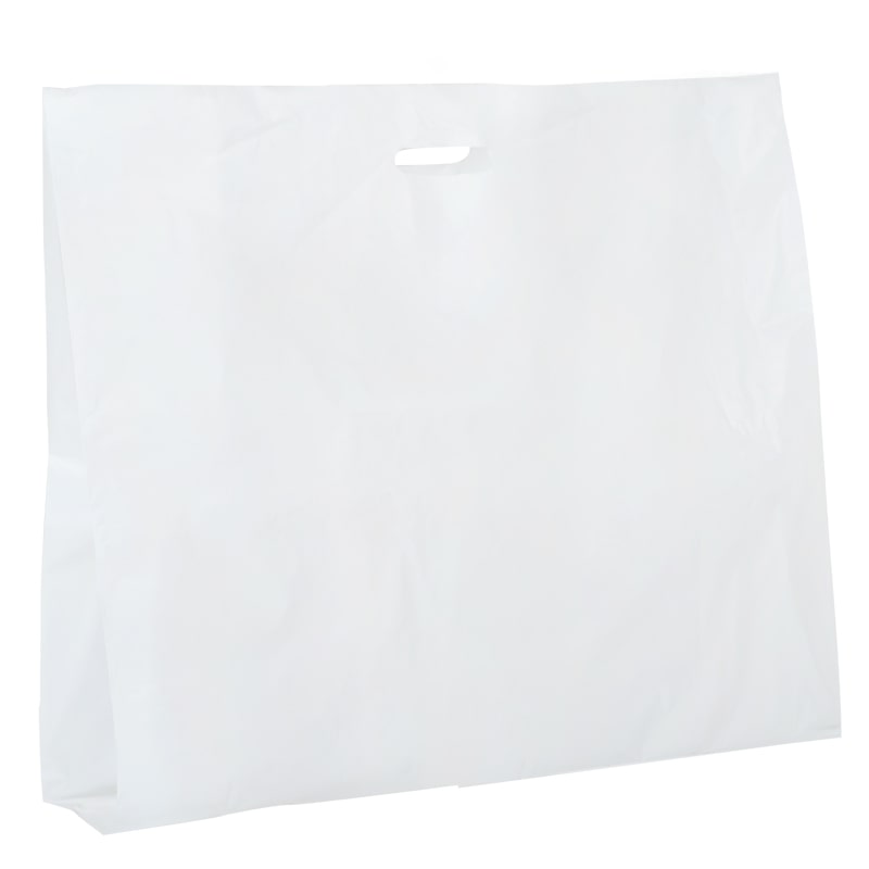 Witte HDPE plastic tas met uitsnijdingen 70 + 30 x 65 cm per 200 - Gimex