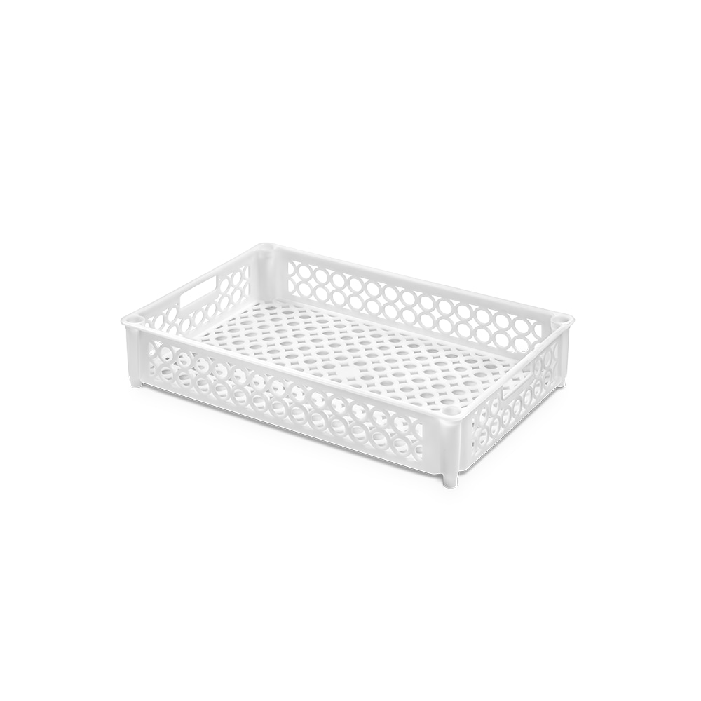 Cesta calada de 590x385x120 mm. Blanco. 22 l. CONGOST