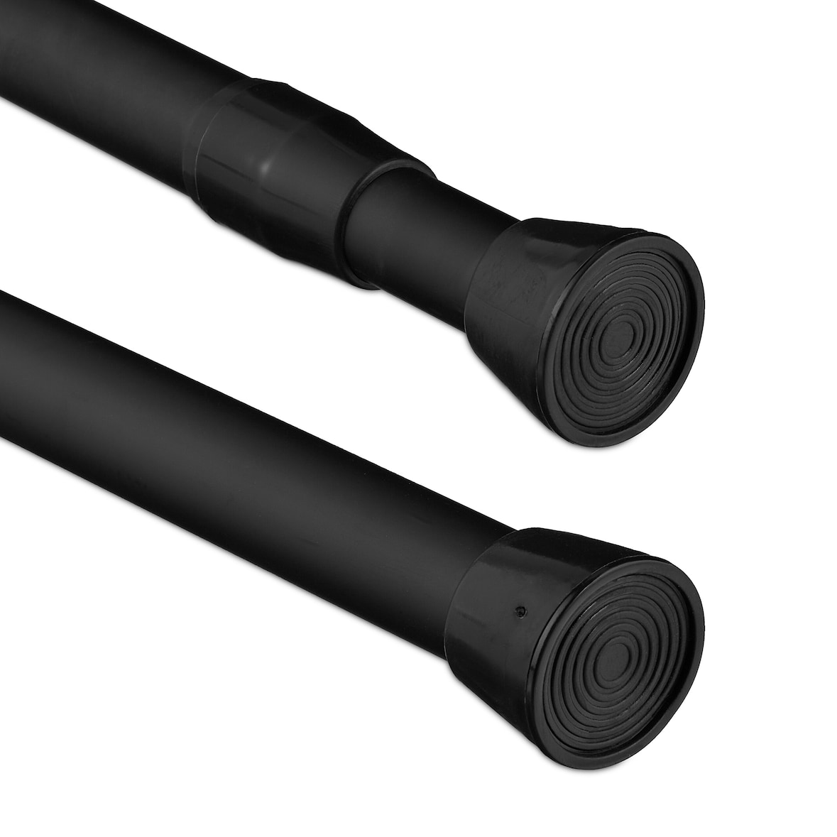 Relaxdays Teleskopstange, 110–200 cm, Klemmstange für Duschvorhang, Gardine, Türrahmen, Edelstahl, ohne Bohren, schwarz