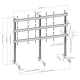 thumbnail of KIMEX - TV-standaard op poten - 9-scherms videowall 45''-50'' op wielen, zwart