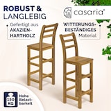 thumbnail of CASARIA® 2er Set Barhocker mit Lehne Akazie Holz Massiv