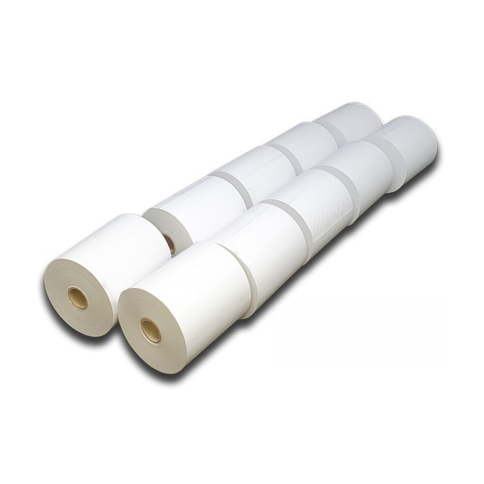 Rolo de papel térmico 57x55 mm. Caixa de 10 pacotes de 10 unidades. Modelo: RPT006