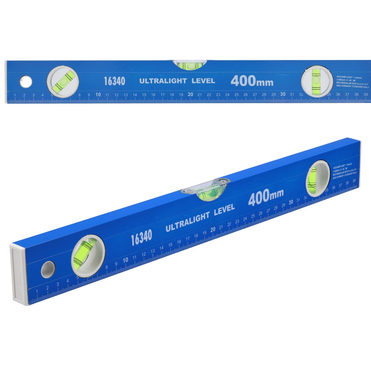 Aluminium Wasserwaage 40cm, 3 Libellen