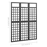 thumbnail of vidaXL Spalier/Paravent 3-teilig Massivholz Tanne Schwarz 121x180 cm