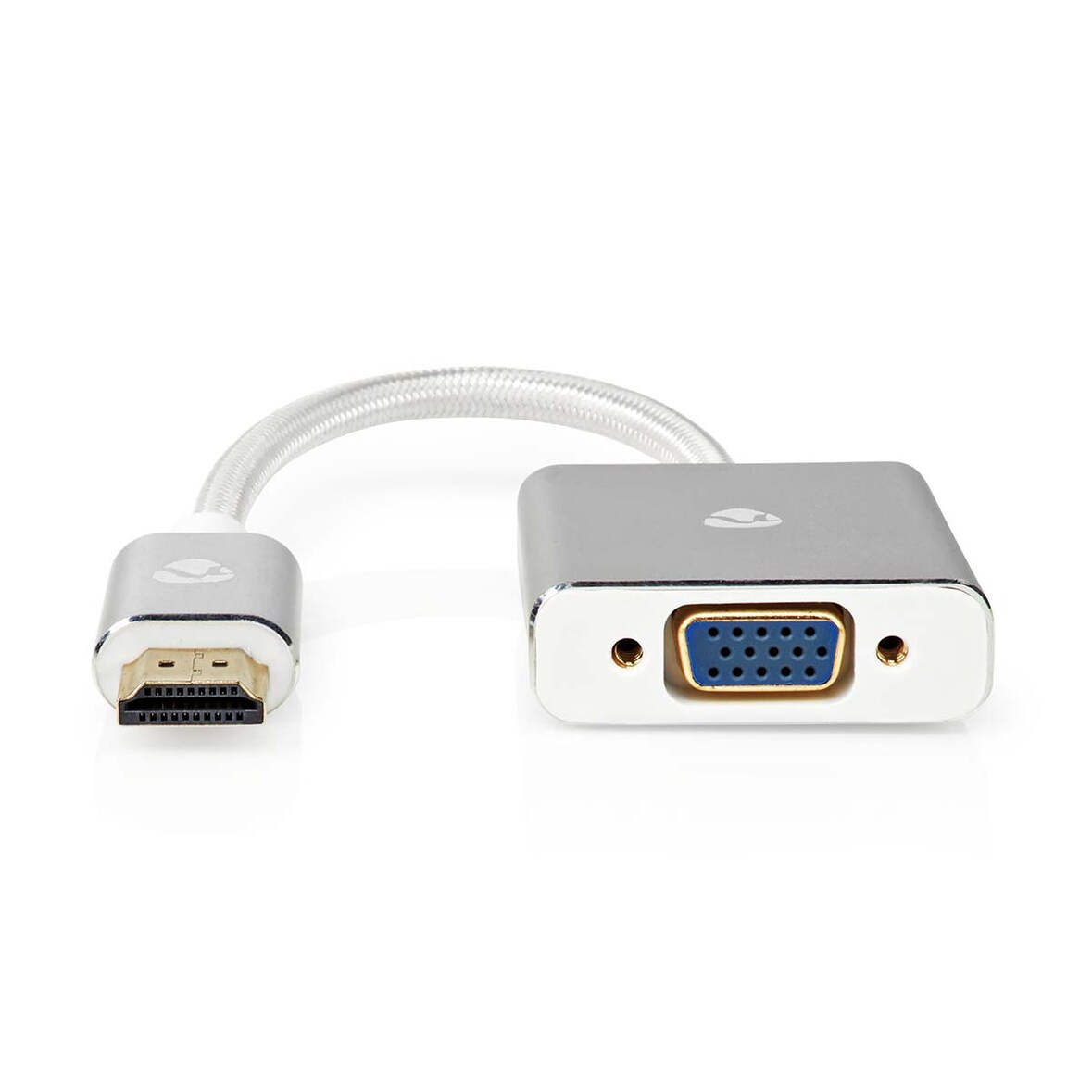Nedis VGA-Adapter - HDMI Stecker - VGA Buchse - Vergoldet - Gerade - Aluminium - Silber - Verpackung mit Sichtfenster
