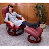thumbnail of Fernsehsessel Relaxsessel Sessel Pescatori, Kunstleder, mit Hocker ~ bordeaux