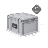 thumbnail of PROREGAL 5x Bac Euro NextGen Portable, HxLxP 23,5x30x40cm, 20 litres, Eurobox, boîte industrielle, boîtes de rangement, empilables