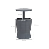 thumbnail of 41-Liter-Kühlschrank-Tisch für den Außenbereich, 3-in-1-Cool-Bar, Beistelltisch mit verstellbarer Höhe, Eiswürfelbehälter, abnehmbarer Deckel, grau