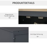 thumbnail of Aktenschrank Metallschrank 75x33x110 cm mit Lamellentüren und 2 verstellbaren Einlegeböden Grau für Büro und Haushalt