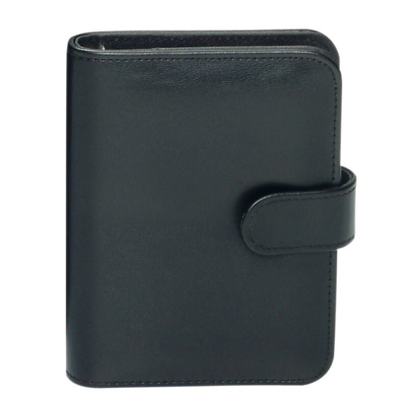 bind Systemplaner A7 FINEtouch-Lederimitat Druckknopf Einlagen Terminplaner Kalender schwarz 17501