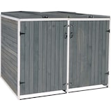 thumbnail of Décoshop26 - Abri de poubelles extérieur conteneurs à ordures avec couvercle jusqu'à 4 bacs 126x158x98 cm en bois certifié FSC 04_0002867