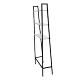 thumbnail of Standregal HWC-K82, Badregal Waschmaschinen-Regal Leiterregal, Industrial Metall Holz 155x64x25cm ~ Marmor-Optik weiß