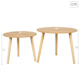 thumbnail of Max Home Set 2 mesas auxiliares redondas madera D39x32 cm y D48x38 cm