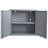 thumbnail of Armario de pared HWC-O52, armario de pared, acero con cerradura 77x77x31cm ~ gris claro