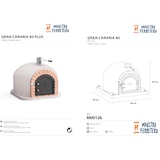 thumbnail of MF - Houtgestookte Buitenoven van Beton Model GRAN CANÁRIA (Wit - 80 x 80 x 65 cm) – Geïsoleerd met Kurk en 3 Keramische Dekens