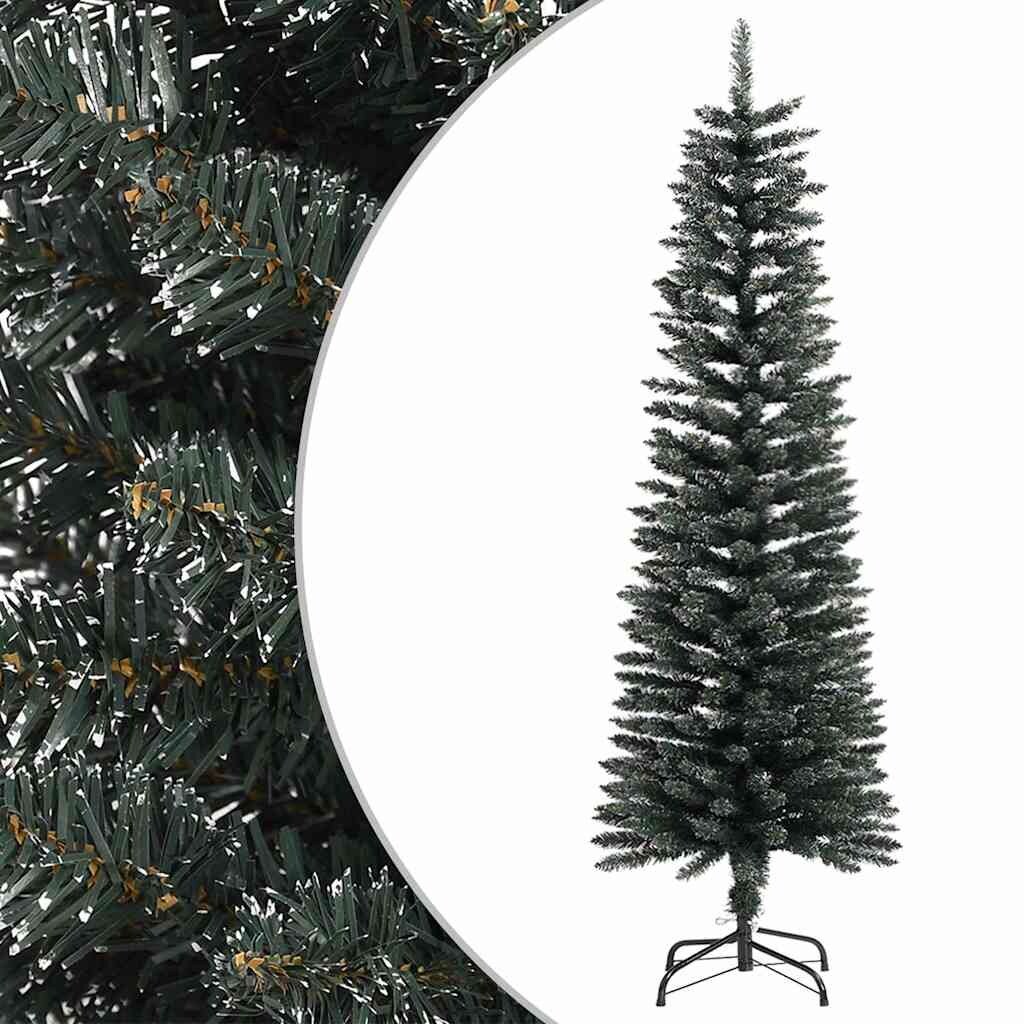 vidaXL Künstlicher Weihnachtsbaum mit Ständer Schlank Grün 150 cm PVC