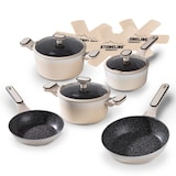 thumbnail of STONELINE® Creme Kochgeschirr-Set 11-teilig mit Deckeln, beschichtete Töpfe & Pfannen