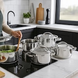 thumbnail of Kopf Topfset Stilo (Edelstahl, 10-teilig, inkl. 5 Deckel, Induktion)