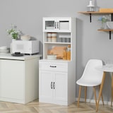 thumbnail of HOMCOM alacena de cocina mueble buffet de cocina con 4 puertas cajón y estantes ajustables para salón comedor 60x38x161 cm blanco