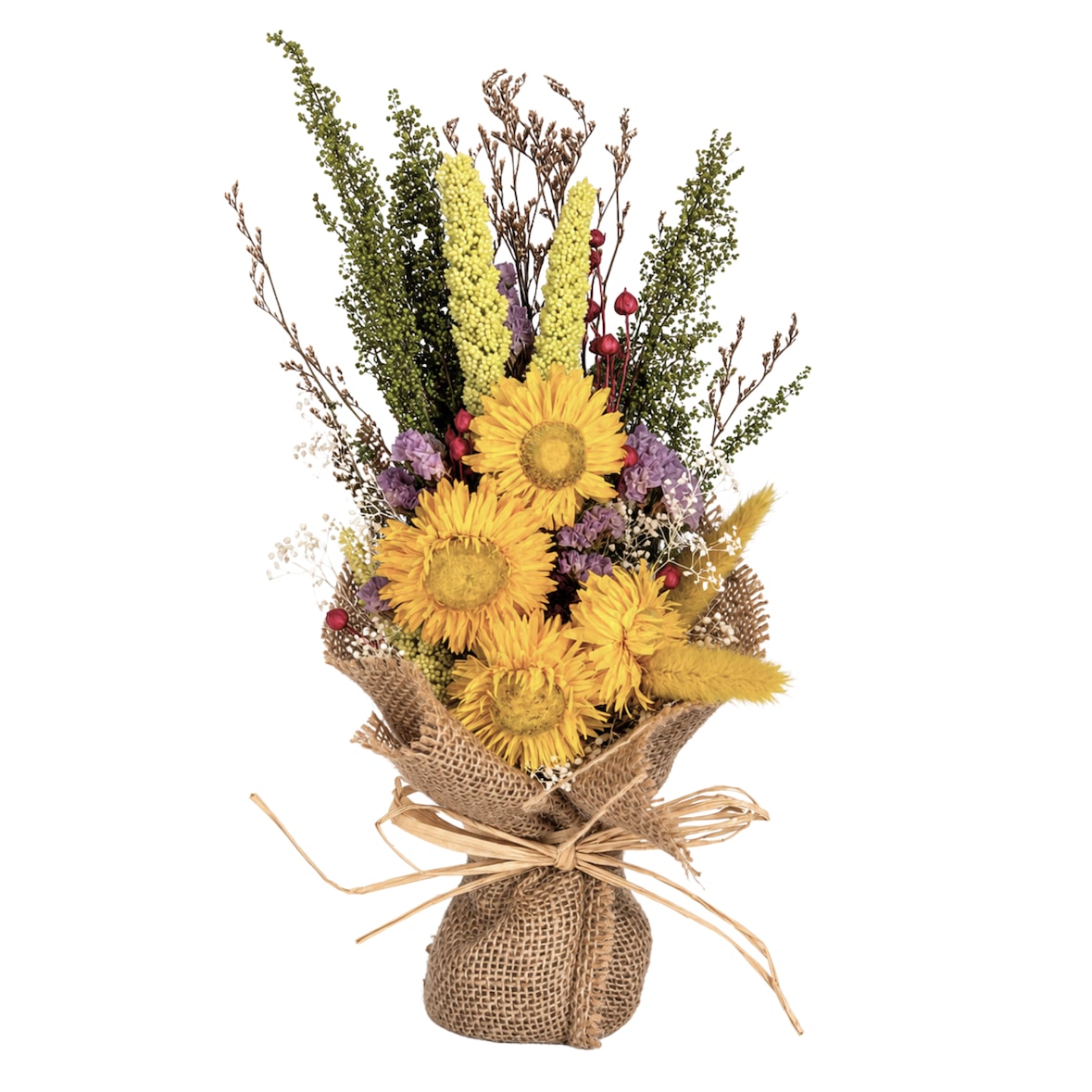 LAYBA Trockenblumenstrauß Gelb Sonnenblumen-Optik