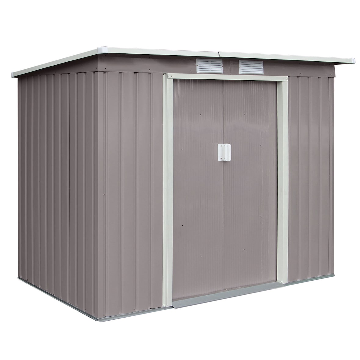 HATTORO P100 Metall Gerätehaus Geräteschuppen Garten Schuppen Gartenhaus Hellgrau