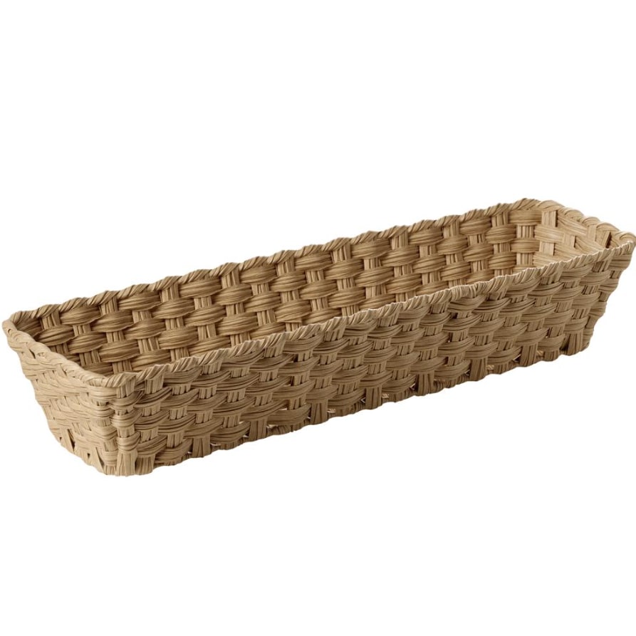 APS GN 2/4 TWIRL-mand - bruin polypropyleen, 53 x 16,2 cm, hoogte 10 cm, GN-systeem, met roestvrijstalen draad