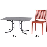 thumbnail of SIENA GARDEN Urban Lights Set 5teilig Lane Stuhl gastrotauglich brick mit Tisch Sola 140x90