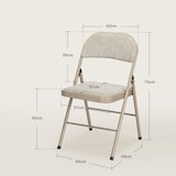 thumbnail of HOMCOM juego de 4 sillas plegables tapizadas en lino sintético con respaldo y estructura de acero, para salón, comedor, cocina, 45x46x78 cm, beige