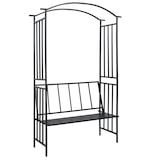 thumbnail of vidaXL Rosenbogen mit Bank Schwarz 128x50x207 cm Eisen : Farbe - Schwarz