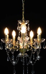 thumbnail of vidaXL Kronleuchter mit Perlen Golden Rund 5×E14