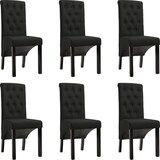 thumbnail of Esszimmerstühle VEDA 6er Set Schwarz Stoff | Polsterstühle Küchenstuhl Wohnzimmerstühle Essstühle bequem