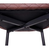 thumbnail of Sgabello da bar HWC-H79, sgabello da banco, poggiapiedi in metallo vintage ~ tessuto/tessuto marrone