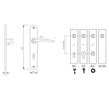 thumbnail of Drückergarnitur Metall Türdrücker Schwarz matt Langschildgarnitur WC DIN Norm
