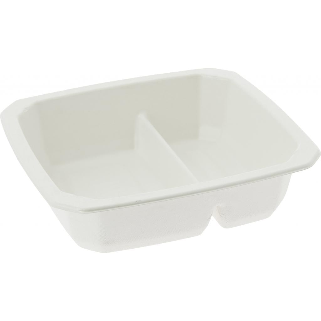 Firplast Barquette GN 1/6 avec 2 compartiments en pulpe hauteur 46 mm