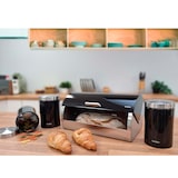 thumbnail of Briebe BB1161BLK Set aus Brotkasten +3 Küchenvorratsdosen aus Robustem Edelstahl Modernes Design, Schwarz/Edelstahl