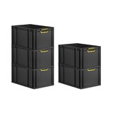 thumbnail of Eurobox NextGen Color, HxBxT 32x40x60cm, 65 Liter, Griffe gelb zu, Schwarz, Eurobehälter, Transportbehälter